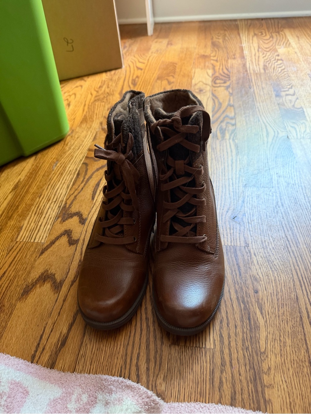 Earth Origins Brown Lace-Up Ankle Boots